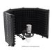 Microphone Isolation Shield 5-Panel Wind Screen Foldable 3/8" And 5/8" Threaded High Density Absorbing Foam For Live_voghion.com