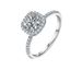 Bague de fiançailles en argent pur et moissanite, taille princesse, luxueuse, pour femme, diffusion en direct_voghion.com
