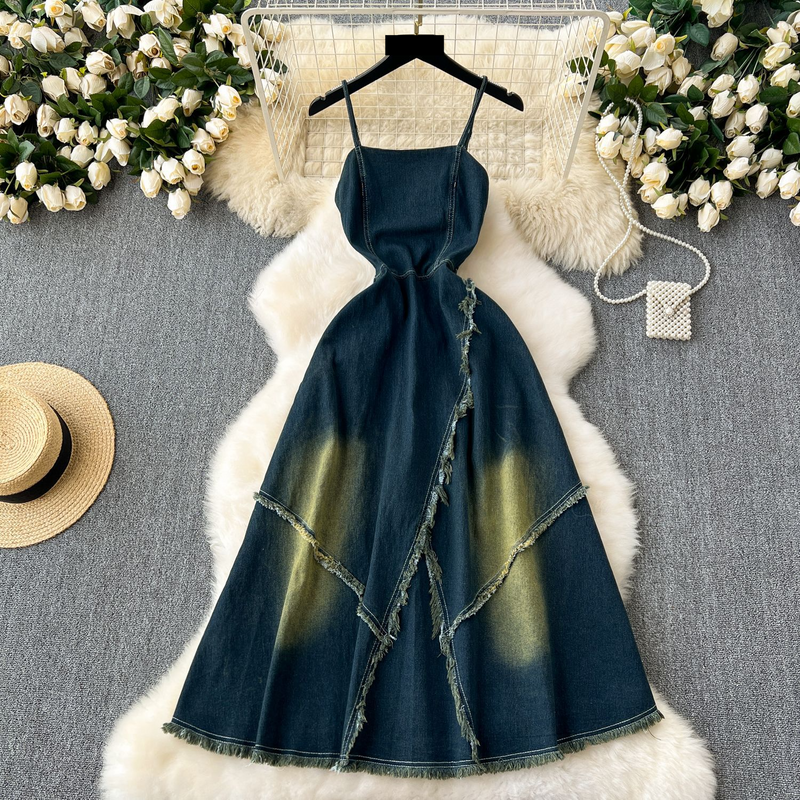 Women's for women, niche design, slim waist, elegant tube top, tassel suspender dress_voghion.com
