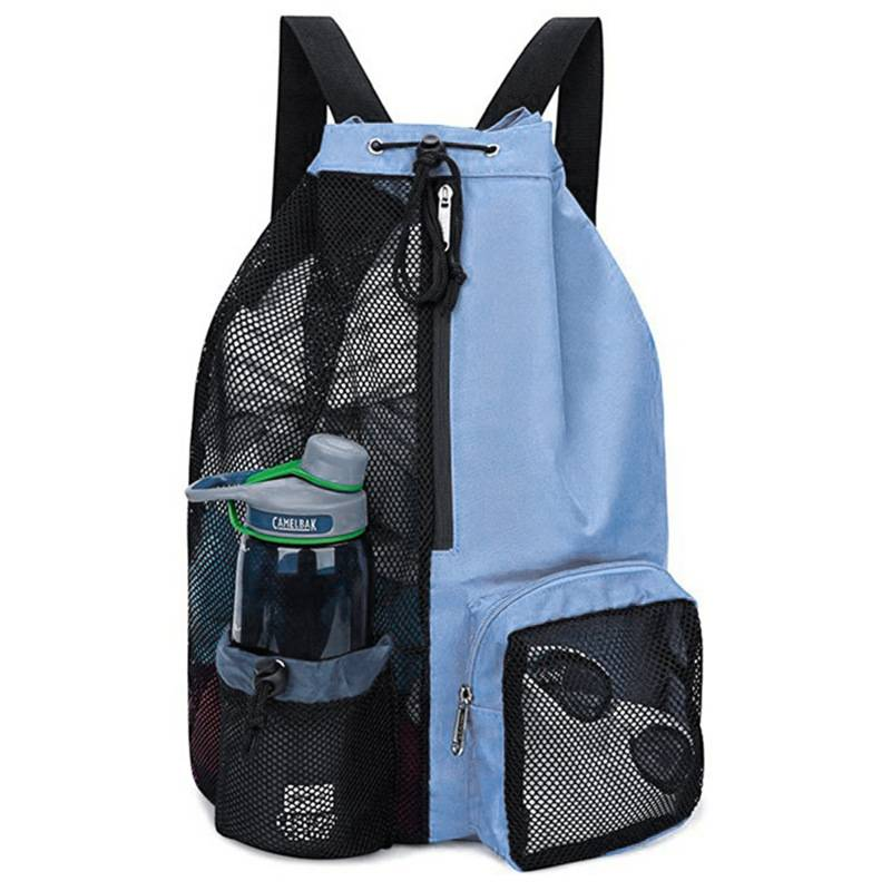 Designer fashion new swimming bag mesh drawstring backpack with wet bag beach backpack, gym and exercise kit bag_voghion.com
