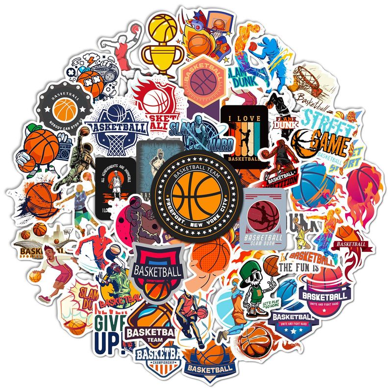50 Doodle Basketball Stickers New Sports NBA Ball Game Basketball Star Stickers_voghion.com