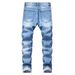 Herrenbekleidung Herren Jeans mit zerrissenen Löchern, gerade, schmale Jeans ohne Stretch, mehrfarbig, zerfetzte North-Hose für Herren_voghion.com