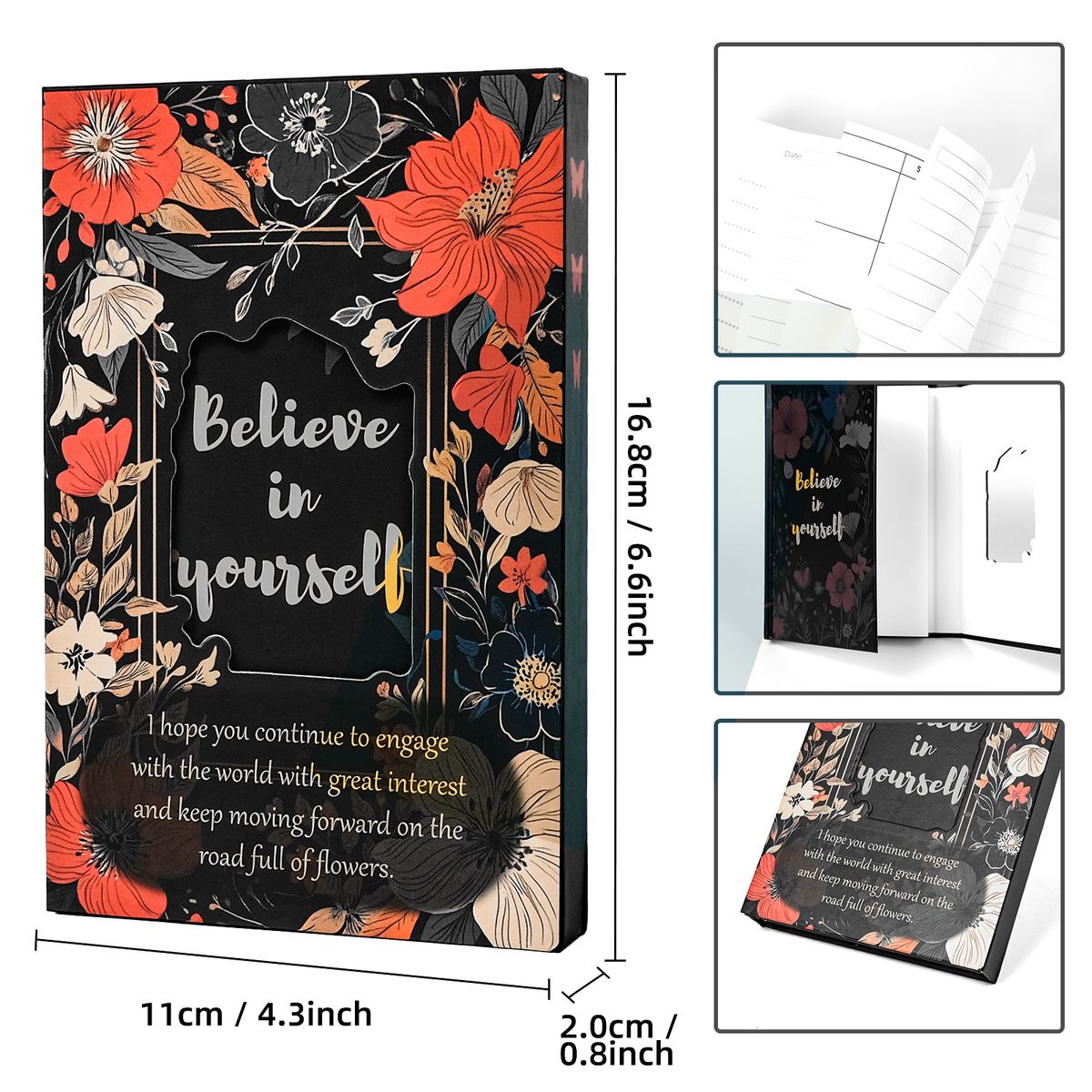 Haridus- ja kontoritarbed Uus enimmüüdud kaasaskantav loominguline lahe musta lillekaanega sülearvuti, mis on selle raamatu enimmüüdud_voghion.com