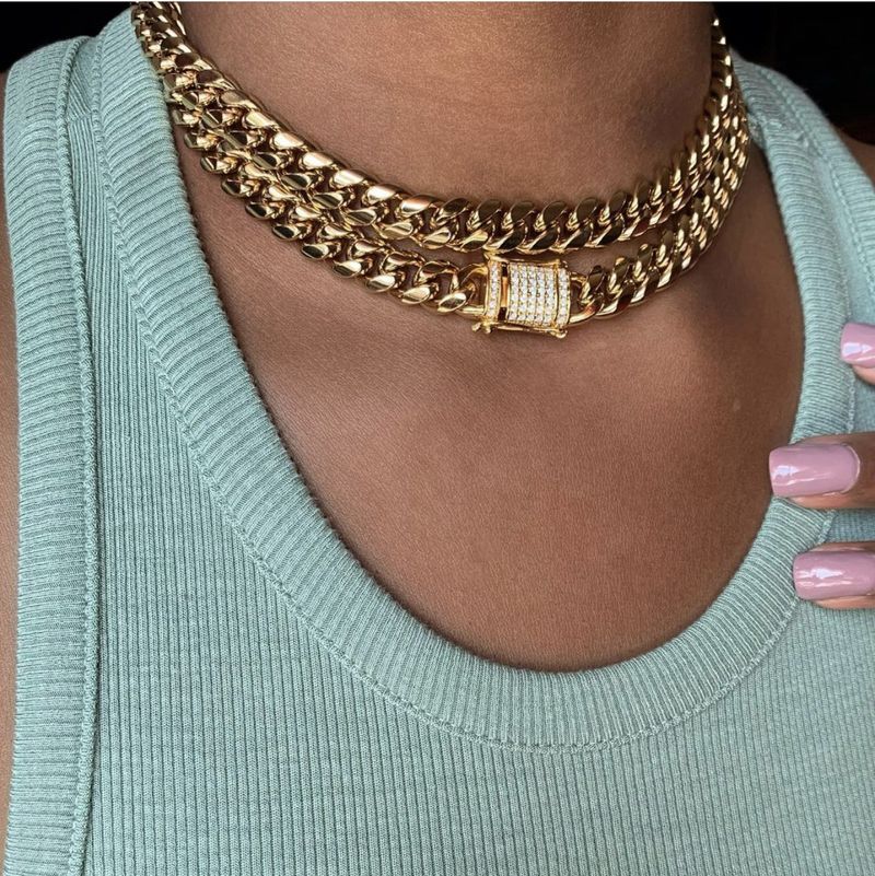 Accessories Hip Hop Cuban Link Fashion Choker Trendy Street Style Snake Bone Chain Hollow Out Necklace_voghion.com
