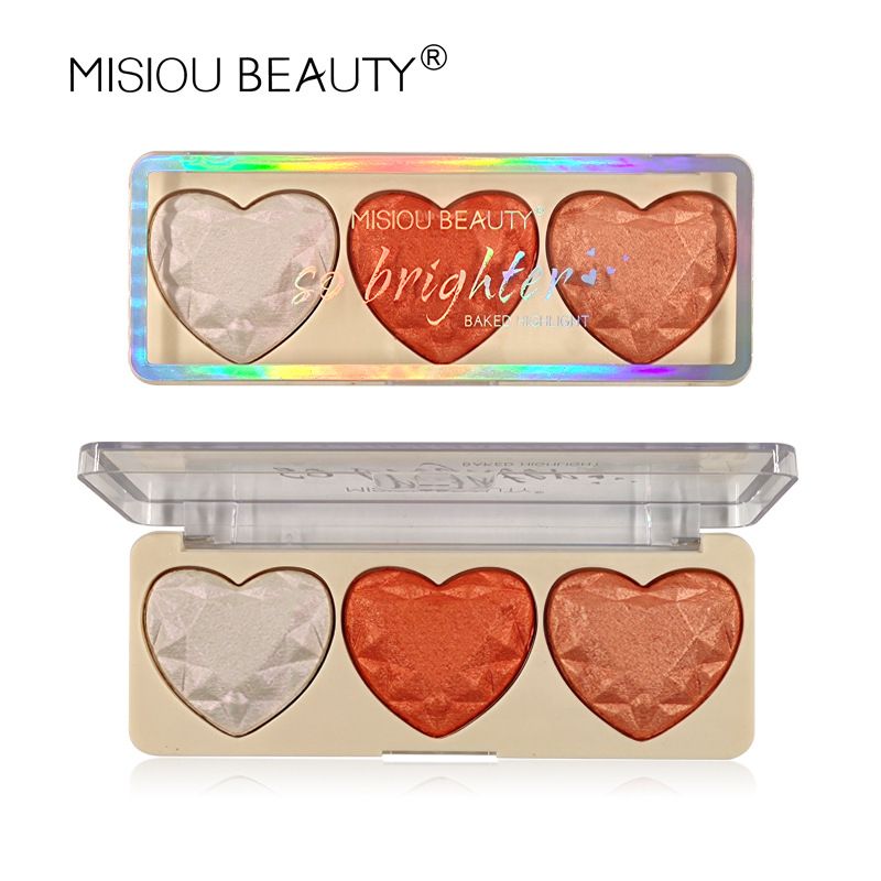 Heart Highlighter Contour Palette illuminator Makeup 3D Bronzer Matte Contour Powder Rose Blush Highgloss Palette Cosmetics_voghion.com