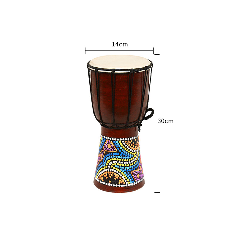 Indonesischer afrikanischer Trommelhersteller 8 Zoll 10 Zoll 12 Zoll altes Ziegenleder Vollholz ausgehöhltes Schaffell Handtrommel Mahagoni Herz_voghion.com