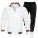 Men's Casual Suit Set – Half Stand Collar Zipper Cardigan & Trousers (Autumn/Winter)_voghion.com