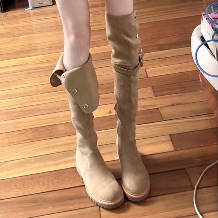Two in one long women's style thick soled high leg, side zipper western boots, 2024 autumn new item, small boots_voghion.com