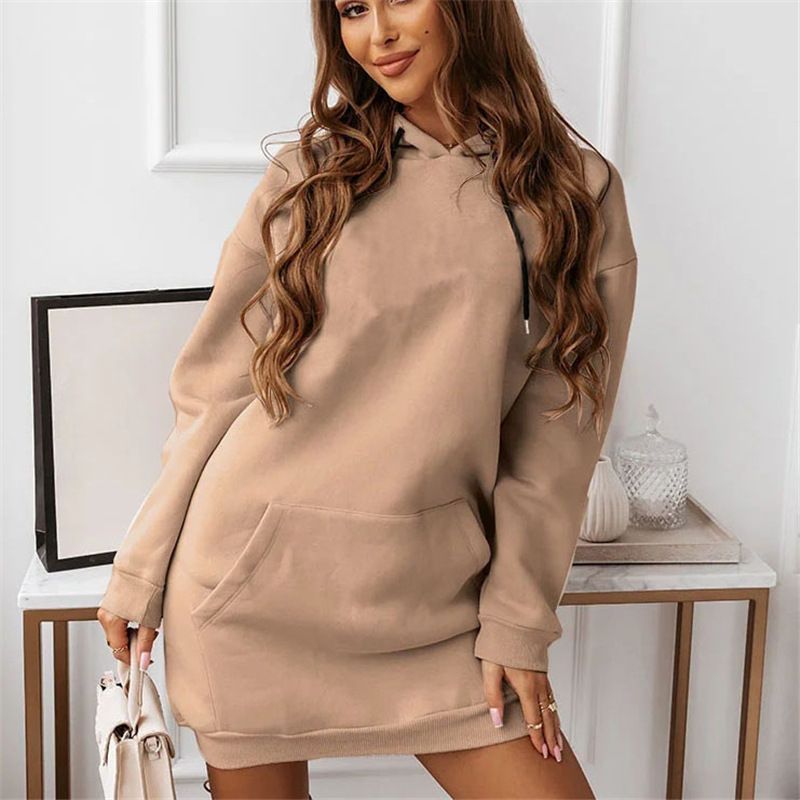 Women's clothing solid color casual sports hoodies sweatshirts_voghion.com