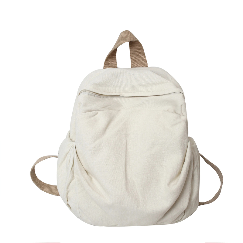 Zaino piccolo in 100% cotone, tinta unita, nero, per il tempo libero o da viaggio, in morbida tela, per le donne, in tessuto di alta qualità, a tracolla_voghion.com