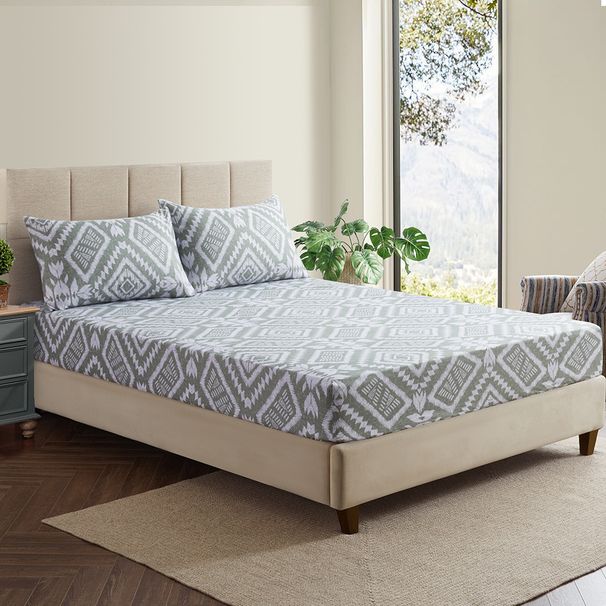 Sábana ajustable estampada con motivos de corazones, abstractos y dibujos animados, con elástico de bolsillo profundo, tamaño individual, matrimonial, queen y king, funda de poliéster suave._voghion.com