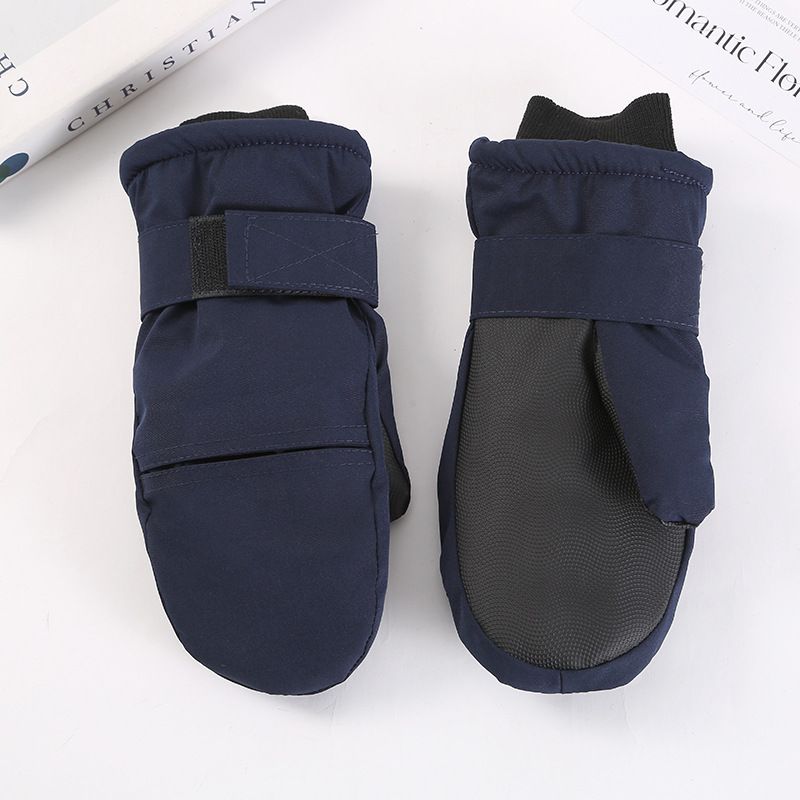 Vinterkuldesikre hansker, skifjellklatring vindtett med tykk fløyel, ensfarget håndleddsbeskyttelseshansker for menn_voghion.com