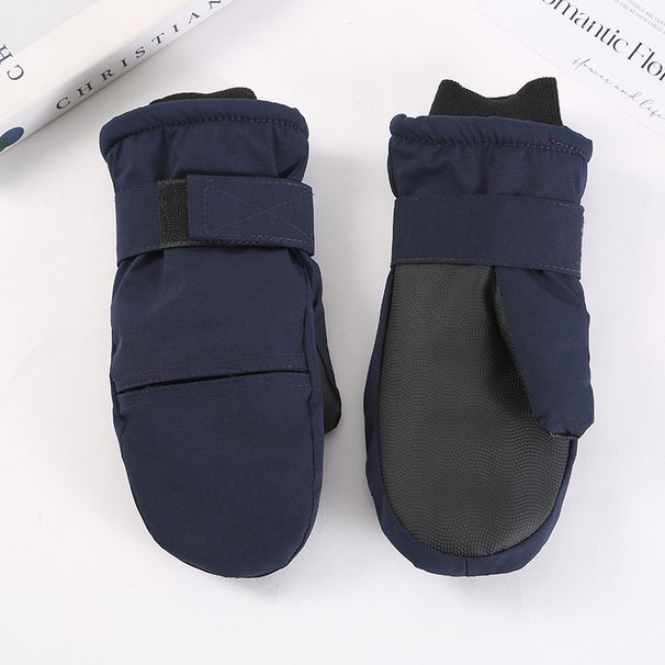 Vinterkuldesikre hansker, skifjellklatring vindtett med tykk fløyel, ensfarget håndleddsbeskyttelseshansker for menn_voghion.com