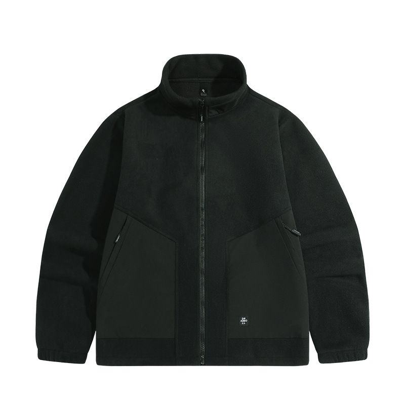 Men's Fleece-Lined Zip-Up Hoodie - Lightweight Sherpa Pullover With Stand Collar_voghion.com