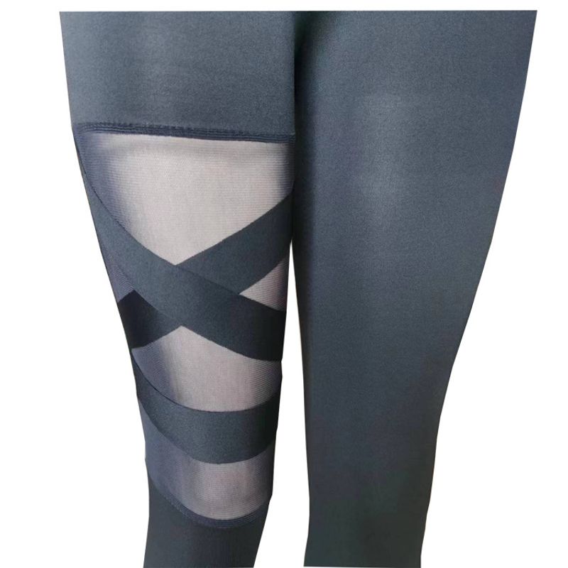Damesmode legging met mesh stiksels, sexy doorzichtige yogabroek_voghion.com