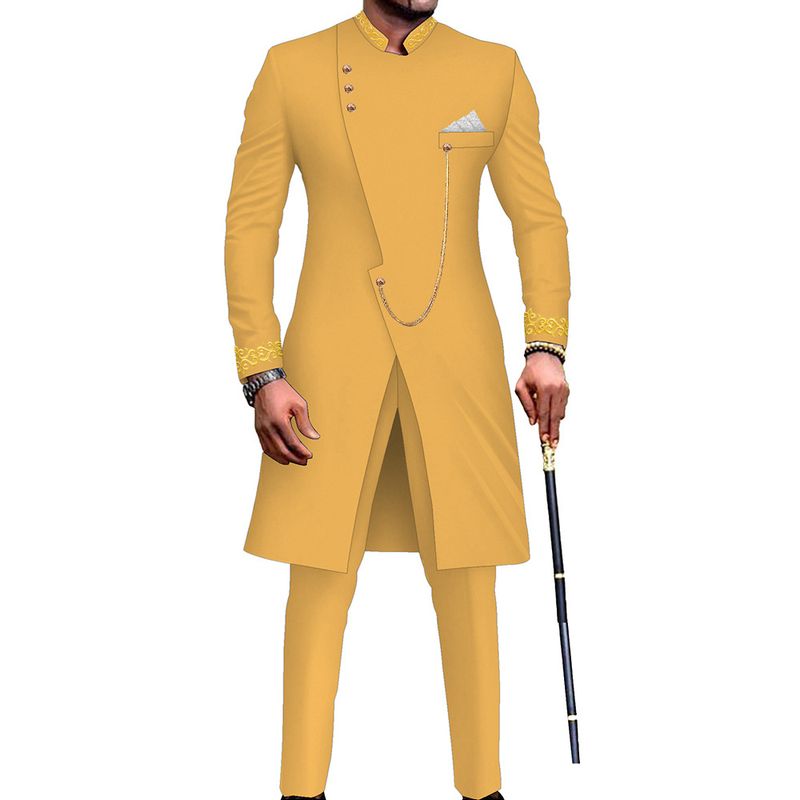 New Long Two-Piece Men's Set Banquet Formal Suit_voghion.com