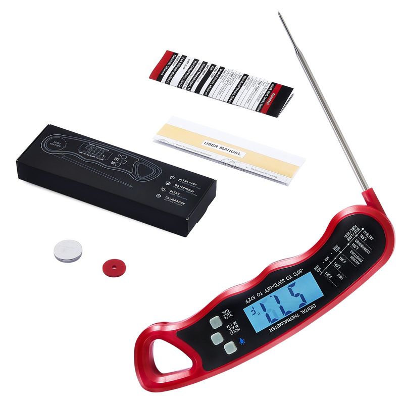 VEVOR Grillers Instant Read Meat Thermometer For Grill And Cooking, Best Waterproof Ultra Fast Thermometer With Backlight & Calibration, Digital Food Probe For Kitchen, Outdoor Grilling And BBQ_voghion.com