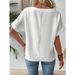 T-shirt da donna a maniche corte con scollo a V tinta unita_voghion.com