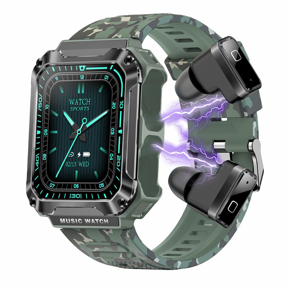 Smartwatch T93 Nowy, trzyczęściowy, słuchawki 2 w 1 Bluetooth, nagrywanie rozmów, monitorowanie stanu zdrowia, ćwiczenia, liczenie kroków_voghion.com