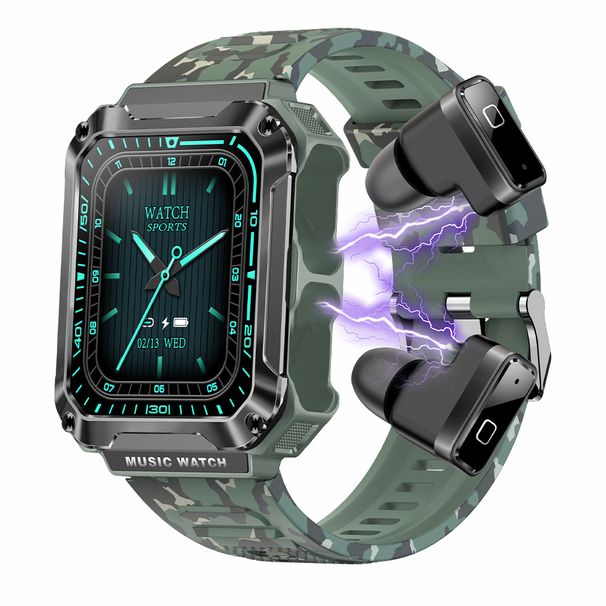 Smartwatch T93 Nowy, trzyczęściowy, słuchawki 2 w 1 Bluetooth, nagrywanie rozmów, monitorowanie stanu zdrowia, ćwiczenia, liczenie kroków_voghion.com