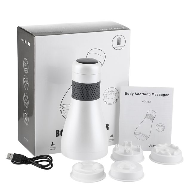 Elektrisches Körpermassagegerät, Vibrations-Fettreduzierungsgerät, Körperformung, Lifting, Straffung, Handmassagegerät zum Entspannen mit 4 Köpfen_voghion.com