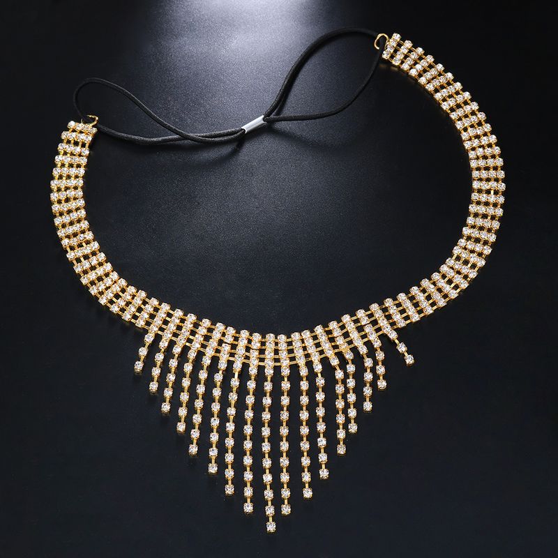 New Fashion Women's Headwear Shiny Rhinestone Tassel eye mask Personalized Luxury Headband Hair Chain eye mask 05_voghion.com