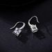 Orecchini pendenti in zircone cubico quadrato per donna Anniversario Fine Vero Argento Sterling Ganci per le orecchie Pendientes_voghion.com