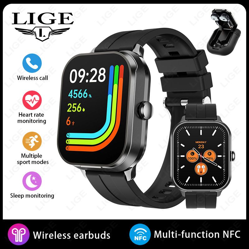 Smart Watch With Heart Rate & Blood Pressure Monitor, Bluetooth Calling, Fiess Tracker For IOS/Android, IP68 Waterproof,_voghion.com
