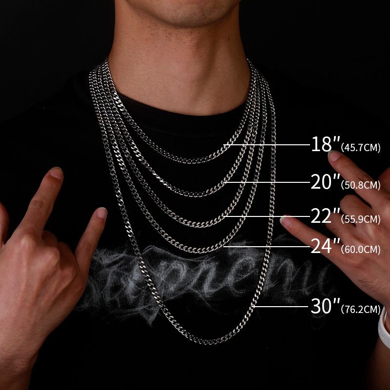 Collana da uomo Hop Hip con catena cubana esagonale in acciaio inossidabile lucido da 3-5 mm, galvanizzata e con mantenimento del colore._voghion.com