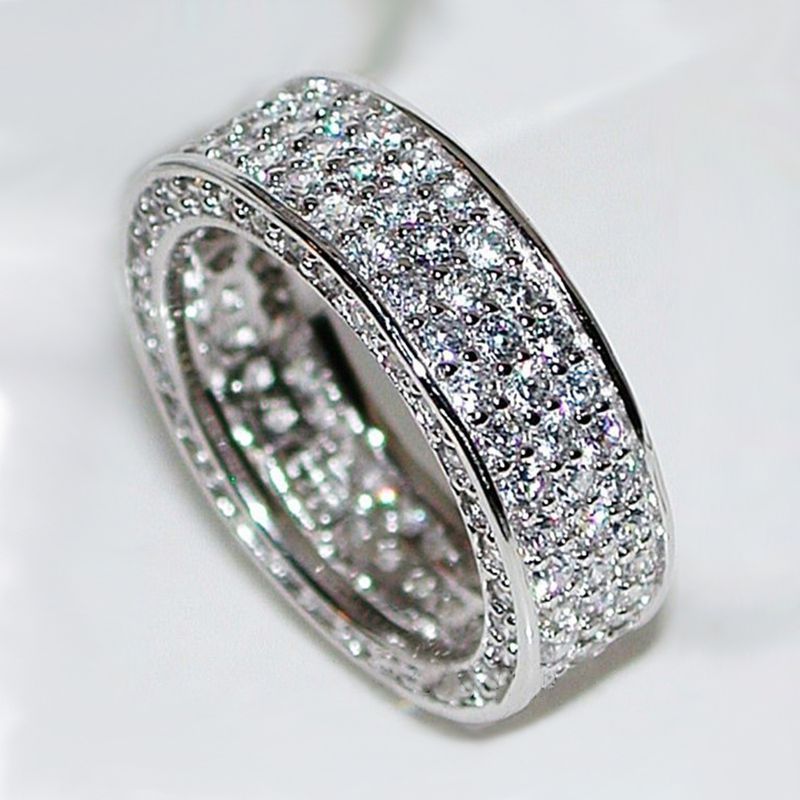Cao Shi Korean-style net red temperament gypsophila multi-row full of zircon ring spot_voghion.com