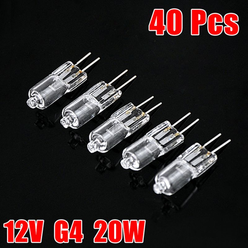 40PCS/LOT SALE Ultra G4 12 V 20 W Halogen Lamp G4 12V Bulb Inserted Beads Crystal Lamp Halogen Bulb 20W 12V Low Price_voghion.com