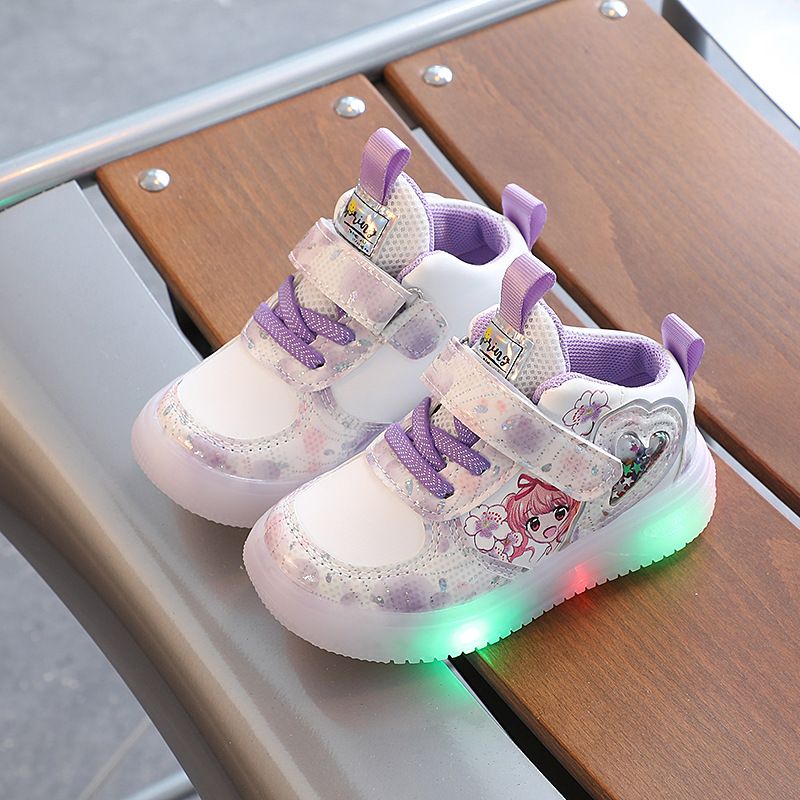 Kids Shoes Flashing light children's shoes 1-6 years old 3 girls' sneakers induction light shoes toddler casual shoes soft sole toddler shoes trendy_voghion.com