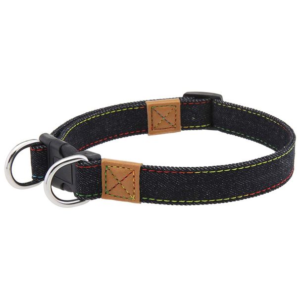 Denim wandeltouw ketting hondenhalsband riem huisdierbenodigdheden_voghion.com