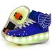 High-Top Children's Shoes Double Wings And Wheels, LED Light-Up Sneakers With Wheels_voghion.com