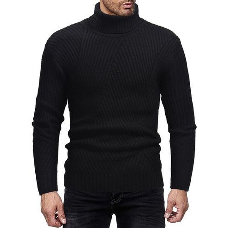 Abbigliamento maschile Autunno e inverno Maglione Moda Tinta unita Dolcevita Maglione a maniche lunghe_voghion.com
