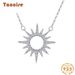 Tancise S925 Collana in argento sterling leggero di lusso con ciondolo a forma di luna scavata Collana versatile alla moda da donna_voghion.com