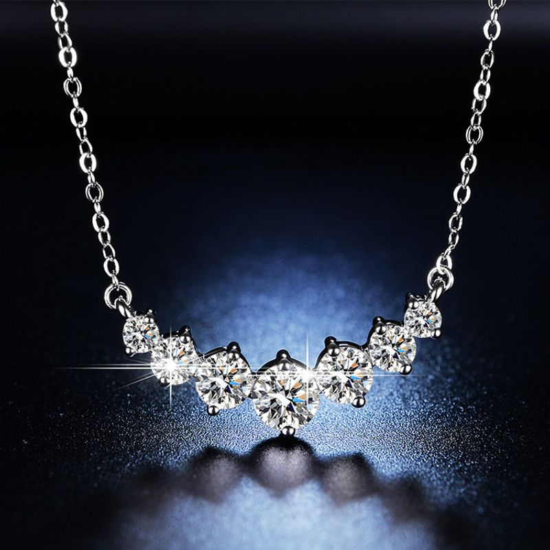 Transmisión en vivo de un nuevo collar de siete estrellas de moissanita de simulación, cadena de clavícula, colgante de fila recta, tocado_voghion.com