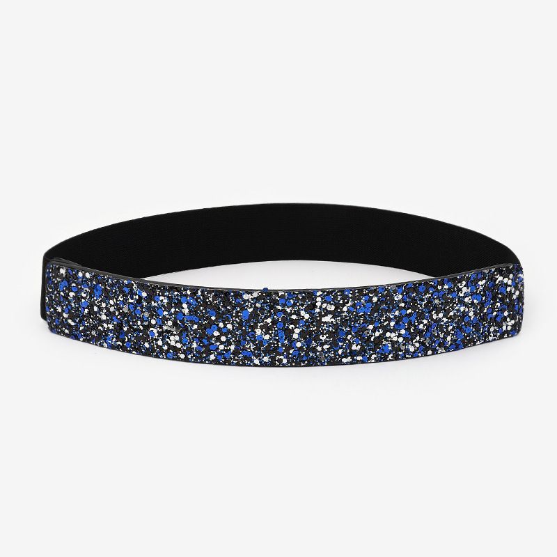 Cinturón elástico brillante con incrustaciones de diamantes para mujer, ideal para combinar con vestidos, gran oferta._voghion.com