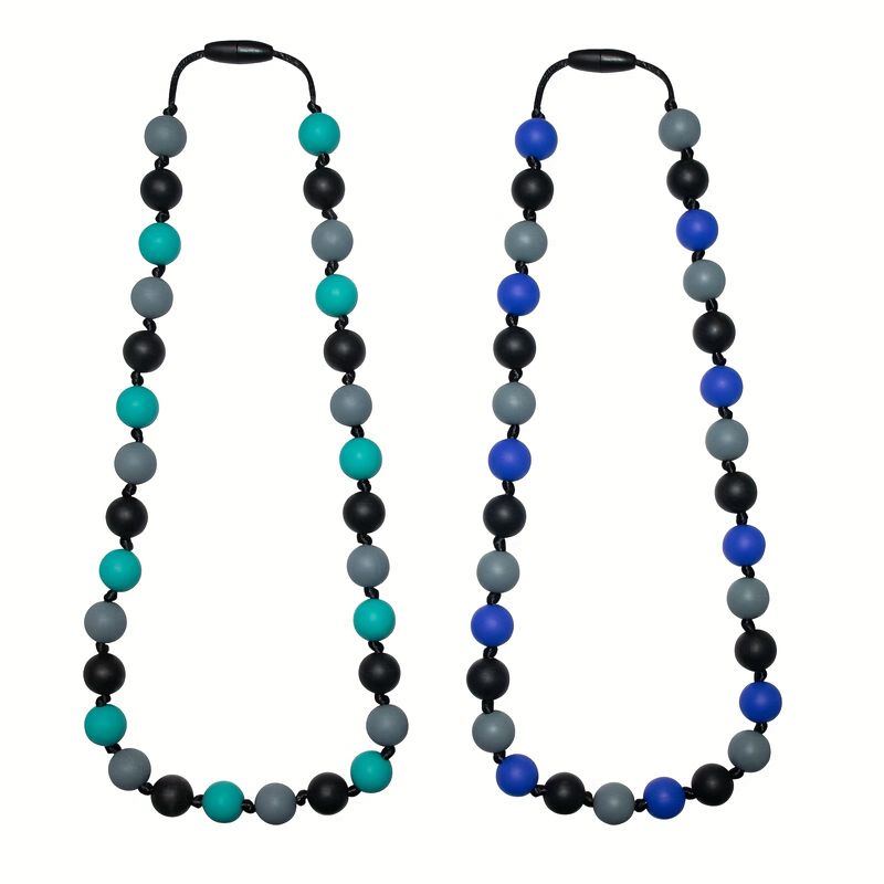 Collana sensoriale da masticare, collana da masticare 2 pezzi adatta per autismo/ADHD, collana di decompressione in silicone per ridurre ansia e stress_voghion.com