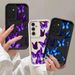 INS Retro Butterfly Phone Case For Samsung Galaxy A54 A24 A53 A16 A52s A22 A52 A73 A51 A13 A35 A34 A55 ShockProof Cover_voghion.com