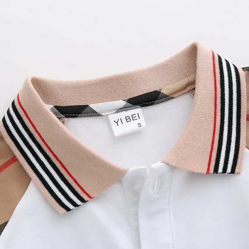 Boys Short-sleeved T-shirt Autumn Children's Polo Shirt Casual Girls Top Baby Lapel Base Shirt Trend_voghion.com