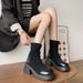 35-42 Large Size Martin Women's Autumn And Winter British Thick Sole Heightening Heel Elastic Retro Slim Short Boots_voghion.com