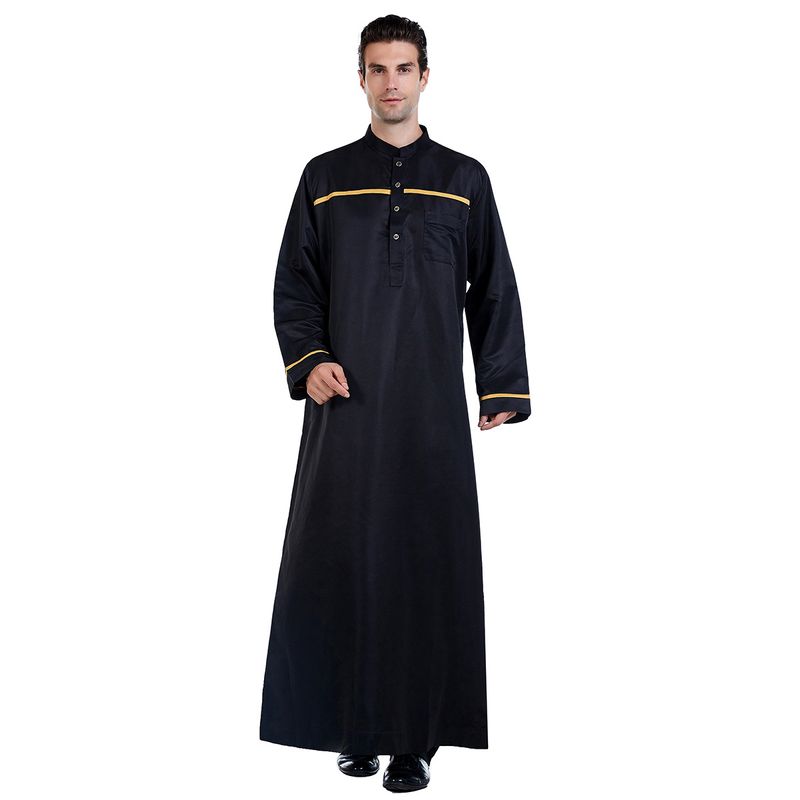 Man's clothing Men's abaya simple Muslim kaftan_voghion.com
