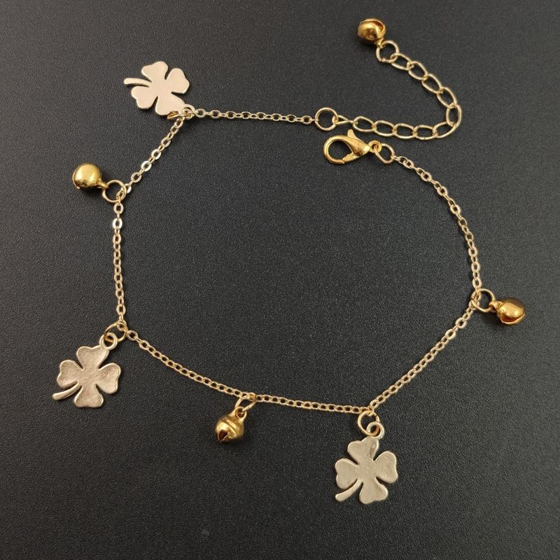 Japanese And Korean Style Beautiful Small Grass Three Bell Anklet Bestselling Foot Jewelry_voghion.com