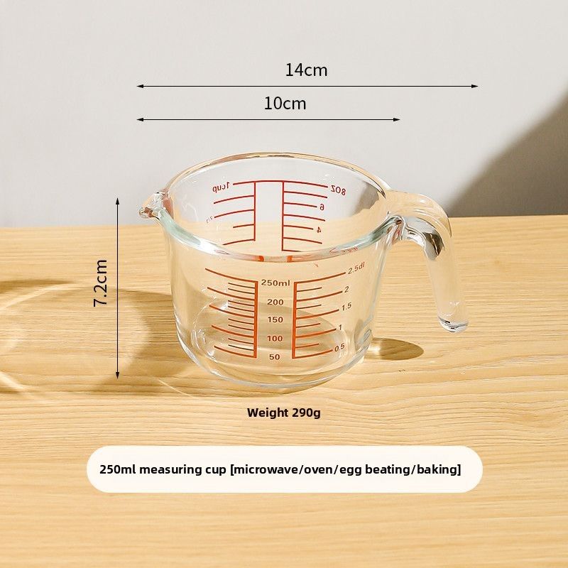 Kawashimaya Glass Measuring Scale, High Temperature Resistant, With Handle, Food Grade Kitchen Baking Tool, Egg Beating_voghion.com