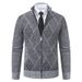 2024 autumn and winter new solid color cardigan jacket men's casual slim fit stand up collar knitted sweater_voghion.com