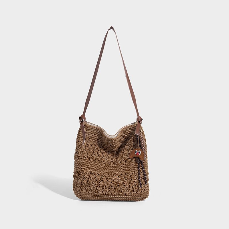 Borsa a tracolla multifunzionale da donna, in corda d'ambra intrecciata, per le vacanze e la spiaggia, 2025, nuova borsa a tracolla alla moda, alla moda, Hundred_voghion.com