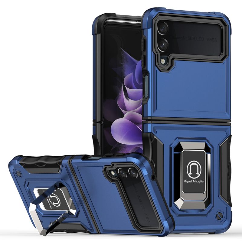 Stoßfester Armor Case für Samsung Galaxy Z Flip 4 5G Rugged Ring Case Kickstand Cover für Samsung Z Flip4 Heavy Duty Sta_voghion.com