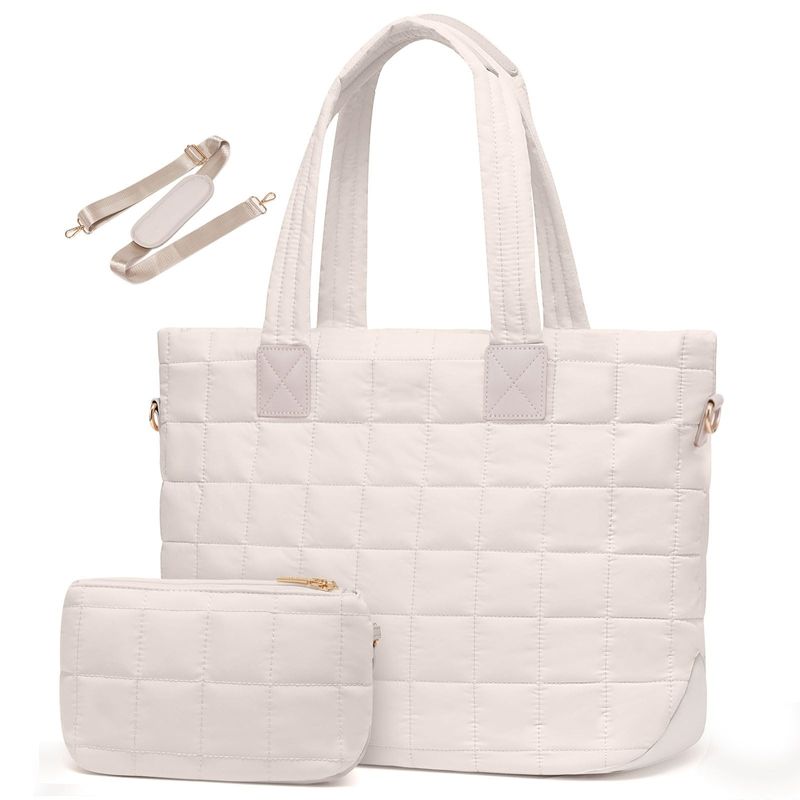 Borsa da donna grande capacità borsa tote alla moda alla moda borsa monospalla in cotone borsa per computer_voghion.com