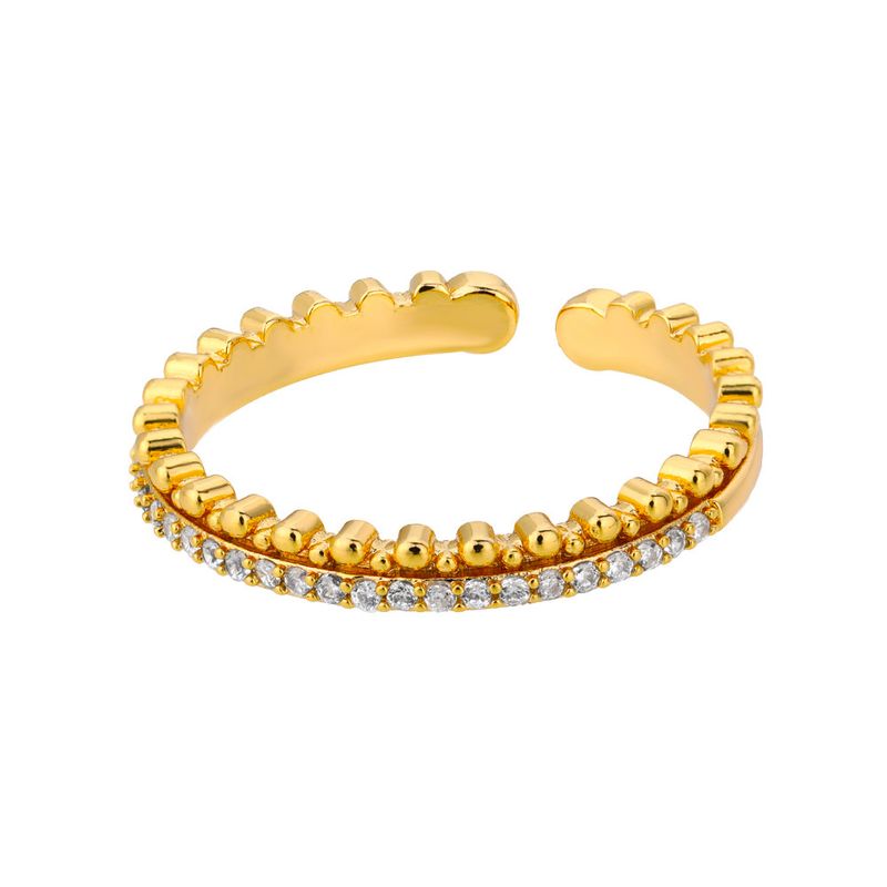 New Letter V Zircon Open Double Layer Hollow Star Lobster Clasp Design Ring_voghion.com